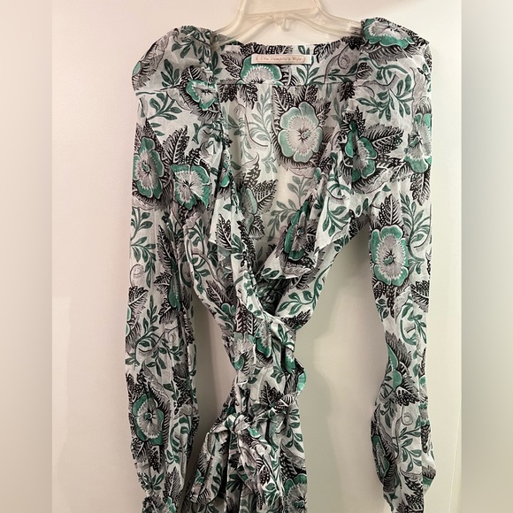 The Vampire's Wife Devastator Floral Cotton Chiffon Maxi Wrap Dress - Picture 7 of 7